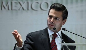 Former Mexico state governor Pena Nieto, a potential presidential candidate for the opposition PRI, speaks during an event in Mexico City