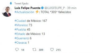 305 muertos, reporta @LUISFELIPE_P