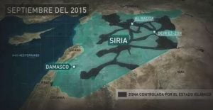 Territorio sirio controlado por Daesh en septiembre de 2015. Tomado de Actualidad RT